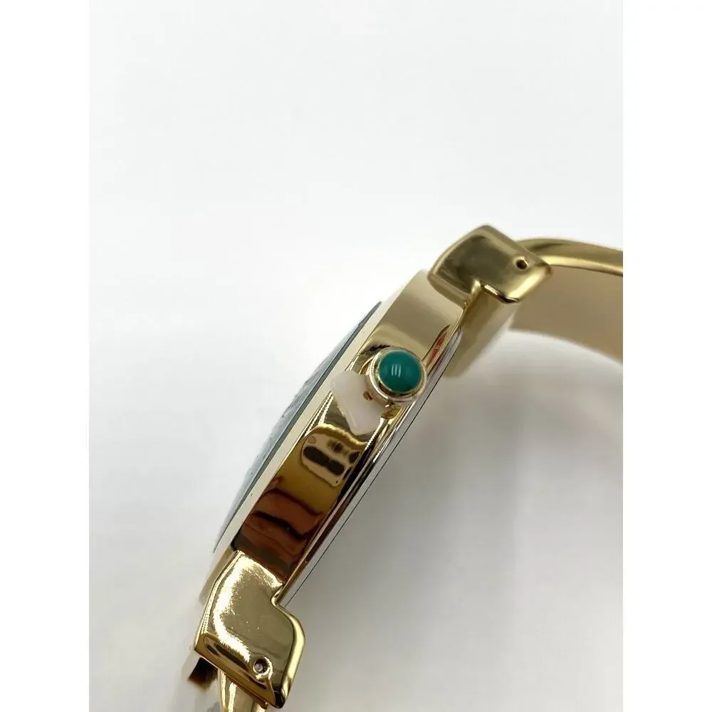 Isaac Mizrahi Live Women’s Watch Stainless Steel Green Gold Cuff New